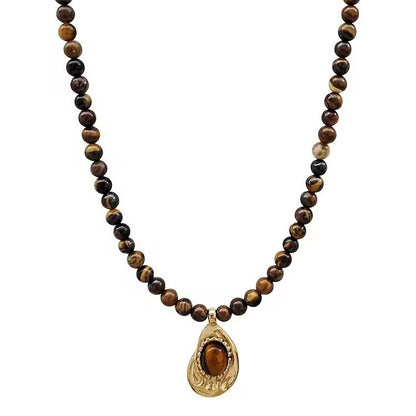 Women's Retro Tiger Eye Light Luxury Sense Necklaces