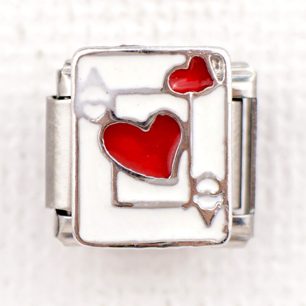 Oil Dripping Heart-shaped Accessories Module Handmade Poker Series Bracelets