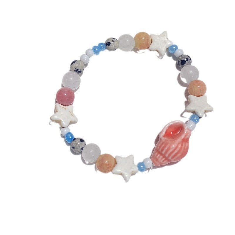 Conch Ceramic Beaded Female Light Luxury Bracelets