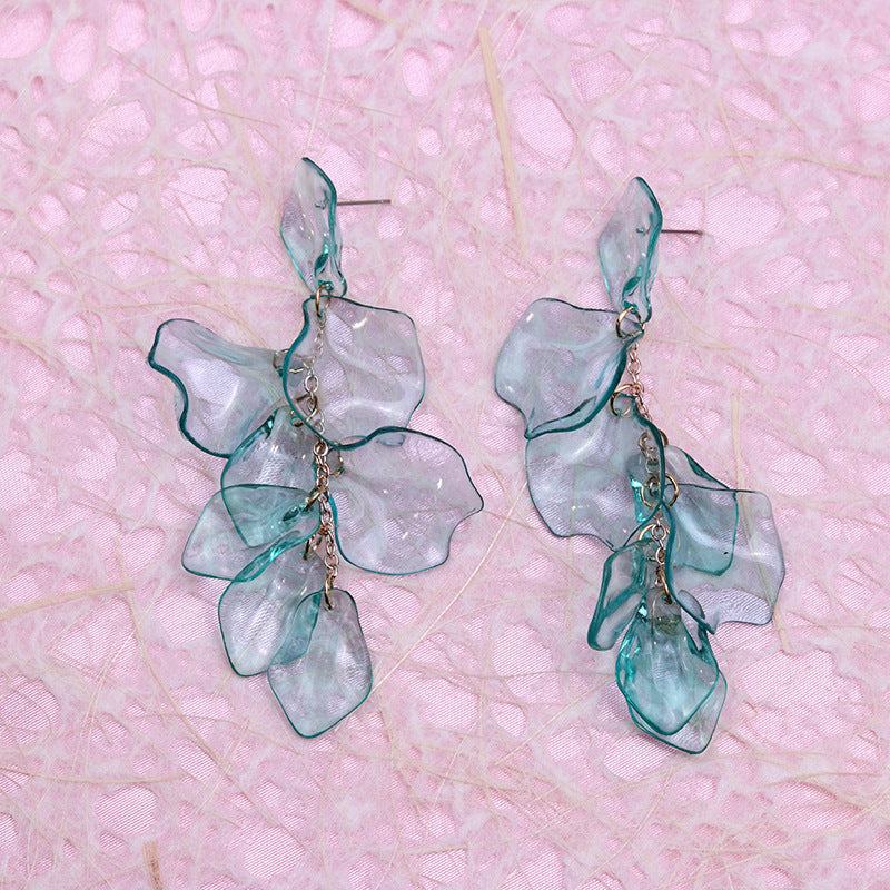 Women's Tassel Petal High Profile Fashion Personality Earrings