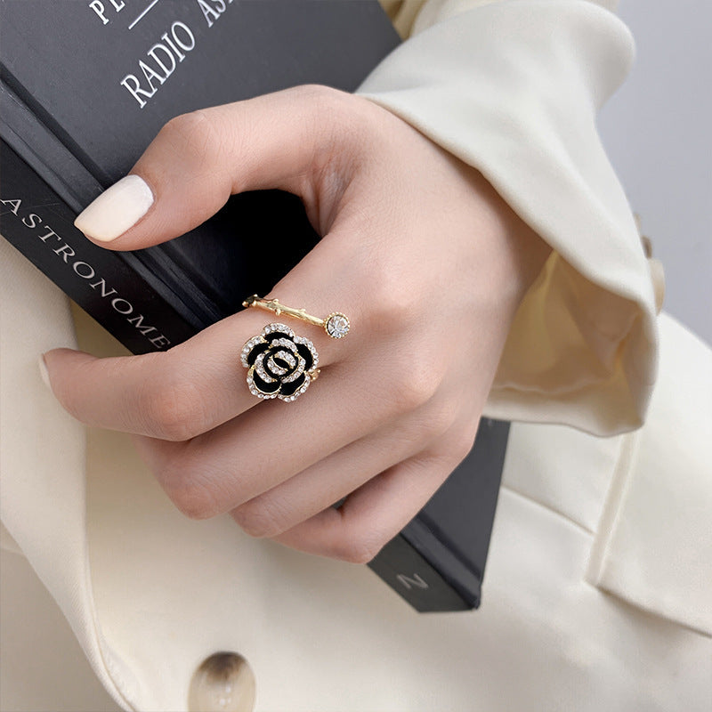 Simple Zircon Opening Adjustable Index Finger Light Rings