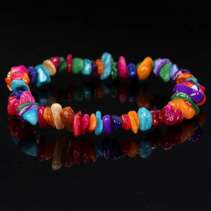 Natural Gravel Amethyst Elastic String Stretchable Bracelets