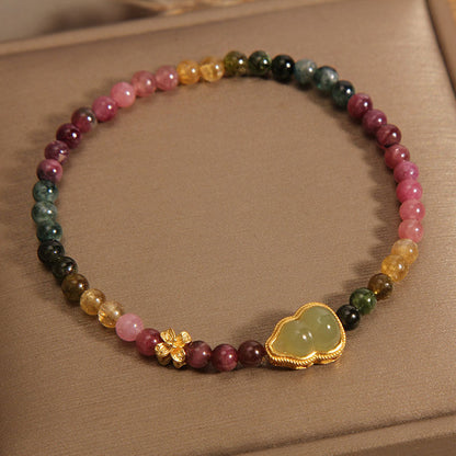 Style Chinese Color Tourmaline Jade Design Bracelets