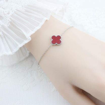 Women's Stainless Steel Four-leaf Clover Single Flower Bracelets