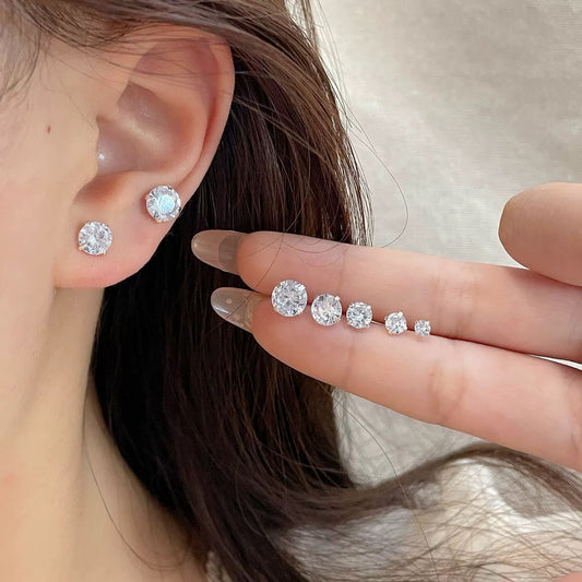 Women's Single Rhinestone Ear Simple Compact Super Flash Earrings