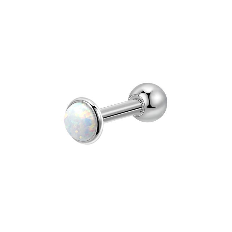 Opal Female Screw Tightening Buckle Simple Earrings