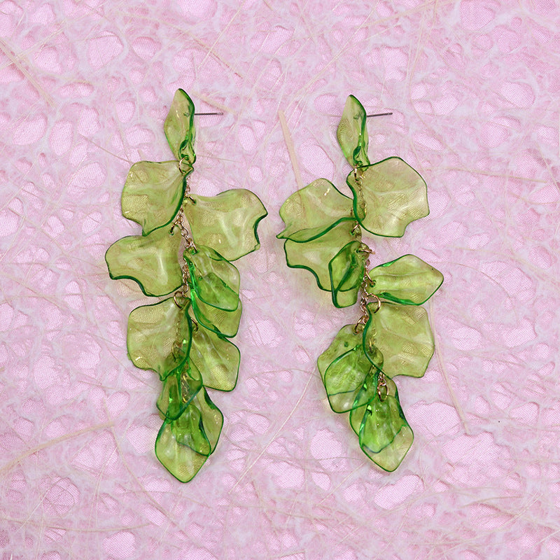 Women's Tassel Petal High Profile Fashion Personality Earrings