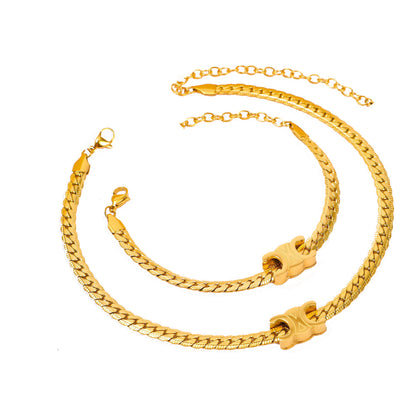 Inlaid Zirconium Golden Clavicle Chain Female Necklaces