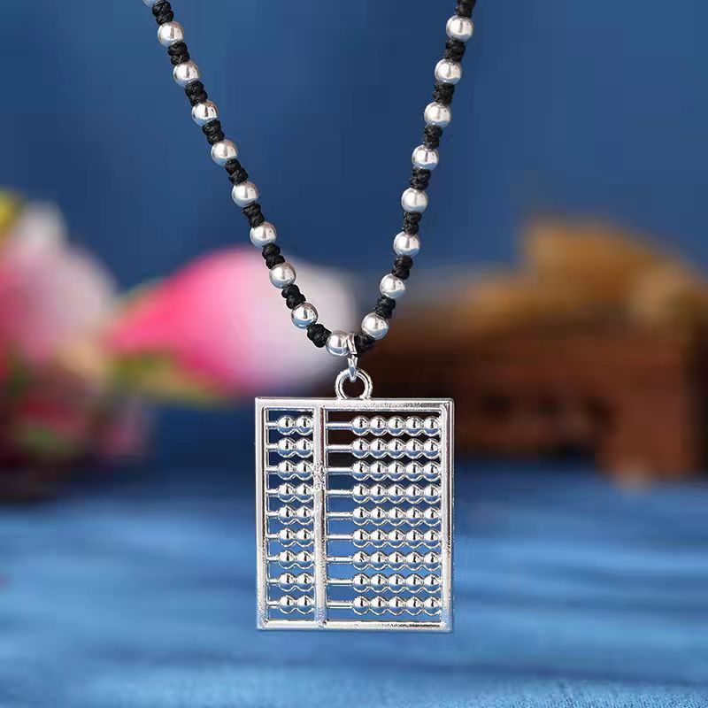 Retro Fashion Tibetan Sier Sweater Chain Pendants