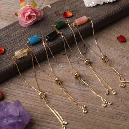 Women's Various Prismatic Stone Accessories Metal Chain Bracelets