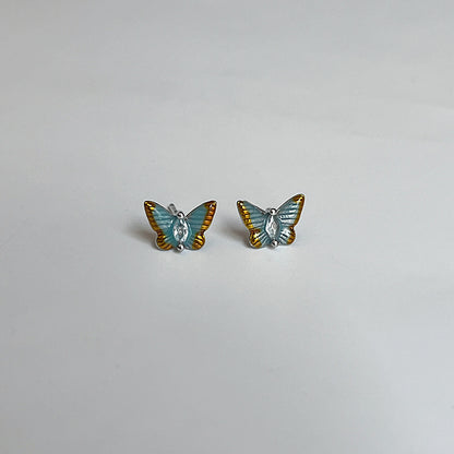 Water Clear Butterfly Female High-grade Gradient Dripping Oil Earrings