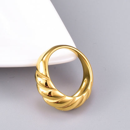 Titanium Steel Female Gold Plated Fashion Personality Design Rings