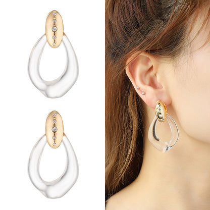 Women's Alloy Spot Drill Transparent Resin Personalized Earrings