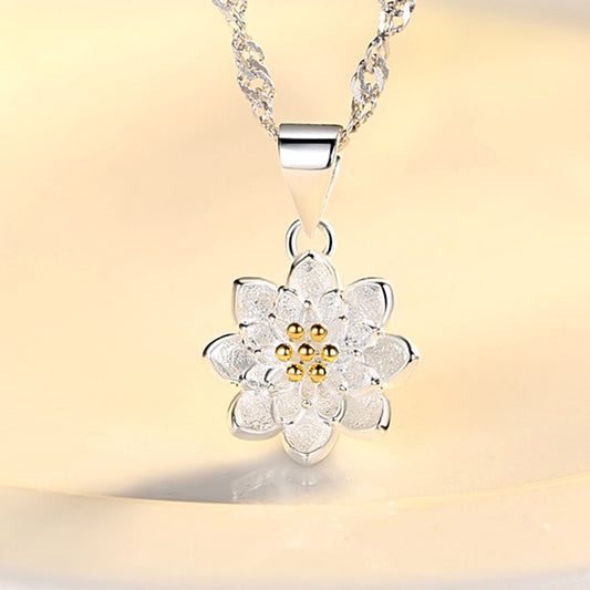 Women's Gold Flower Sier Accessories Korean Style Pendants