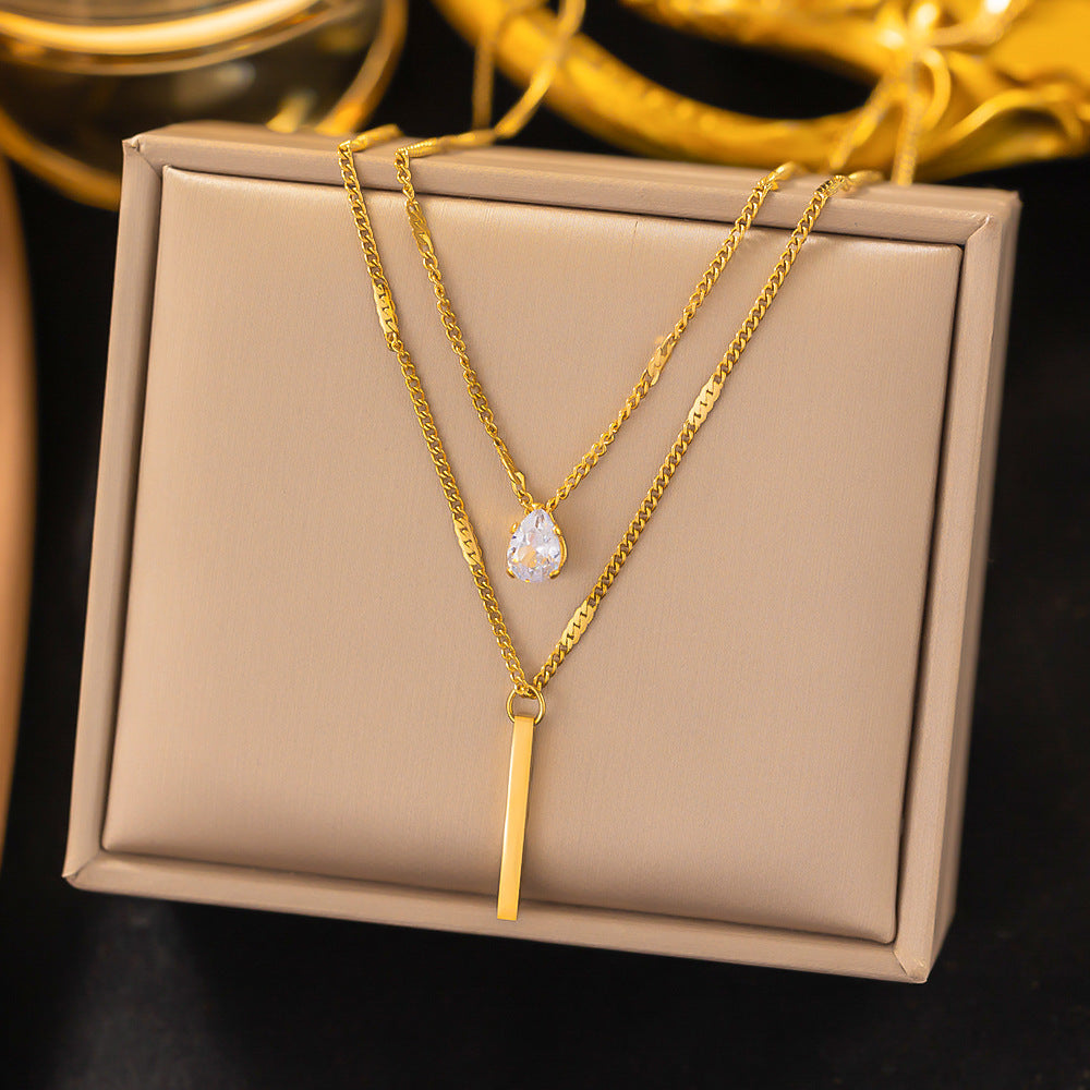 With Niche Advanced Gold-plated Double Layer Necklaces