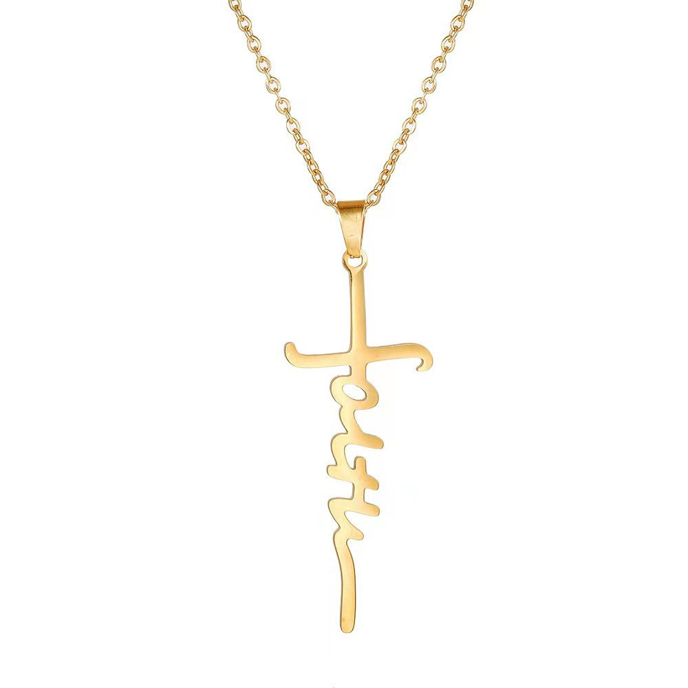 Cross Hip Hop Disco Letters Ornament Necklaces