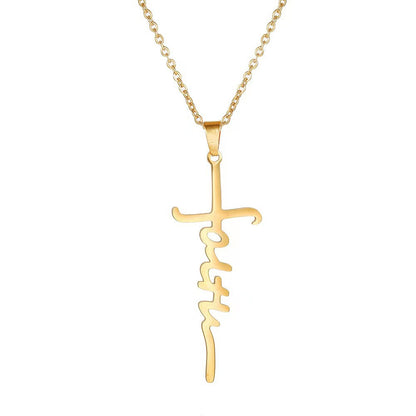 Cross Hip Hop Disco Letters Ornament Necklaces