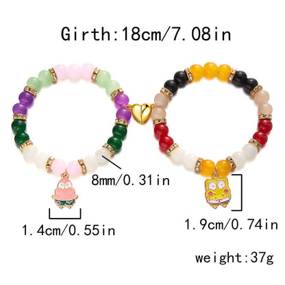 Cartoon Heart-shaped Magnetic Fashion Couple Hand Bracelets