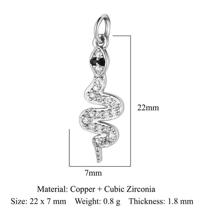 Cat Snake Copper Zircon Ornament Accessories Pendants