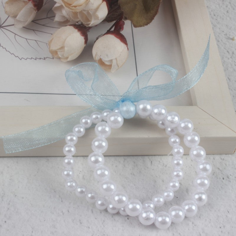 Children's Imitation Pearl Plastic Stringed Pearls Acrylic Handmade Bracelets