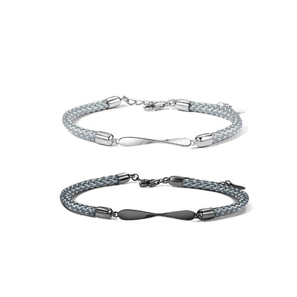 Sier Mobius Couple Female Male Niche Bracelets