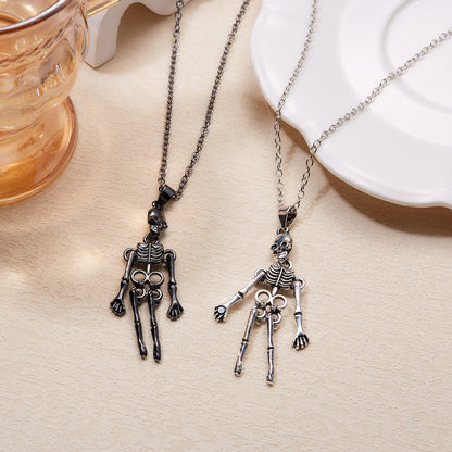 Vintage Skull Ghost Hand In Couple Necklaces