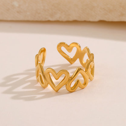 Steel Stitching Love Style Popular Gold-plated Temperament Rings