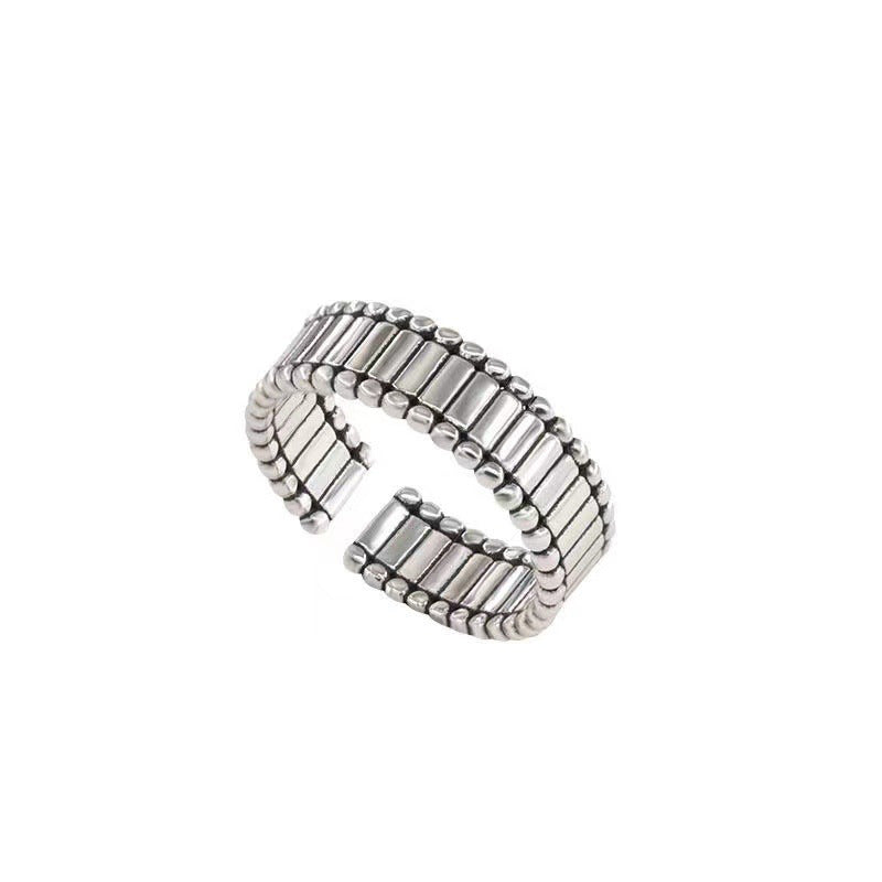 Retro Distressed Irregular Geometric Female Korean Rings