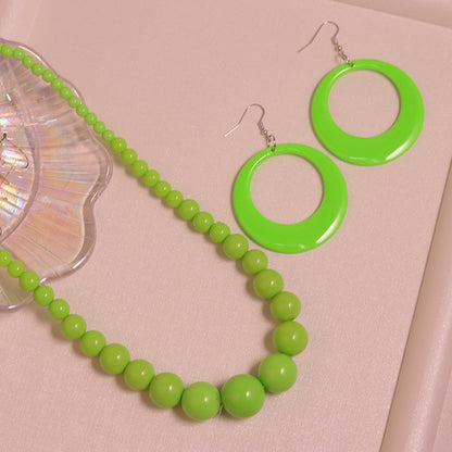 Women's Color Beads Acrylic Vintage Beaded Hollow Necklaces