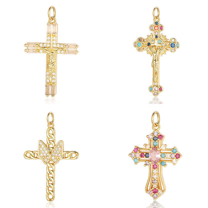 Cross Jade Copper Zircon Ornament Accessories Micro Bracelets