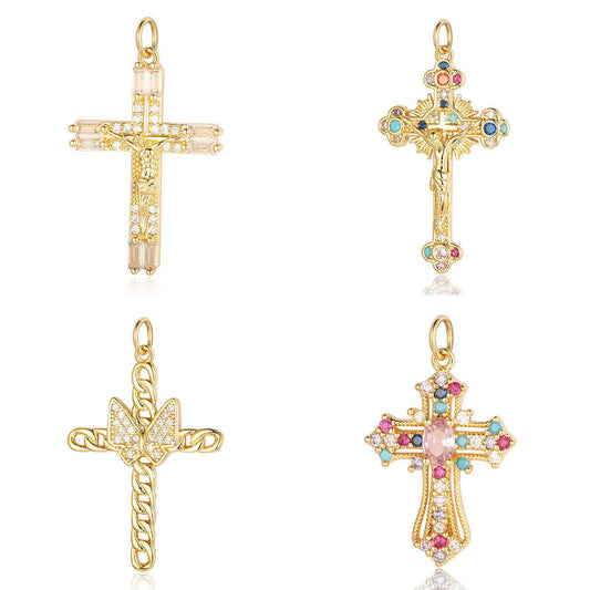 Cross Jade Copper Zircon Ornament Accessories Micro Bracelets