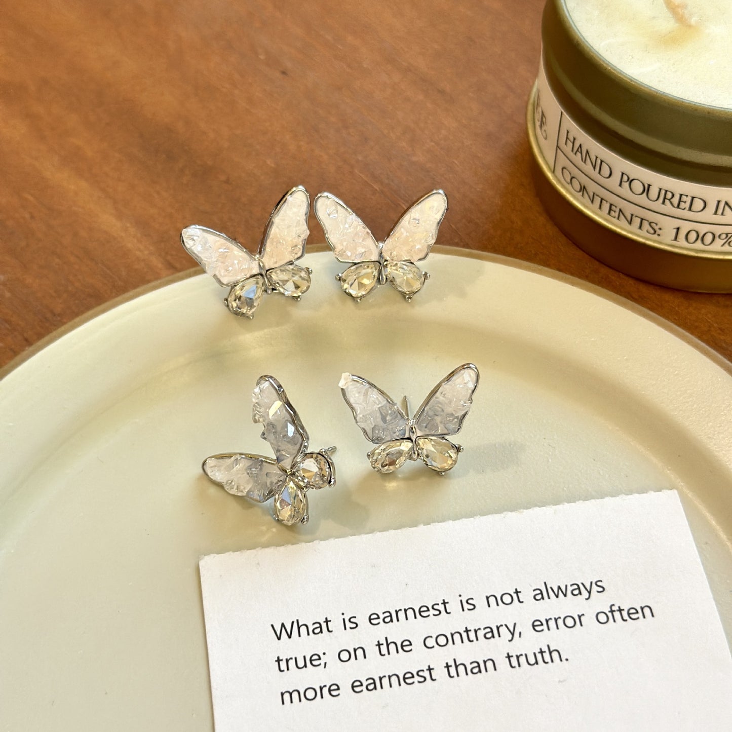 Sweet Crystal Fairy Mori Style Super Sier Pin Earrings
