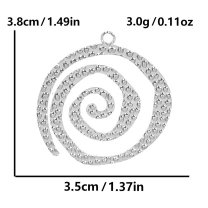 Stainless Steel Trendy Fashionable Golden Spiral Texture Pendants