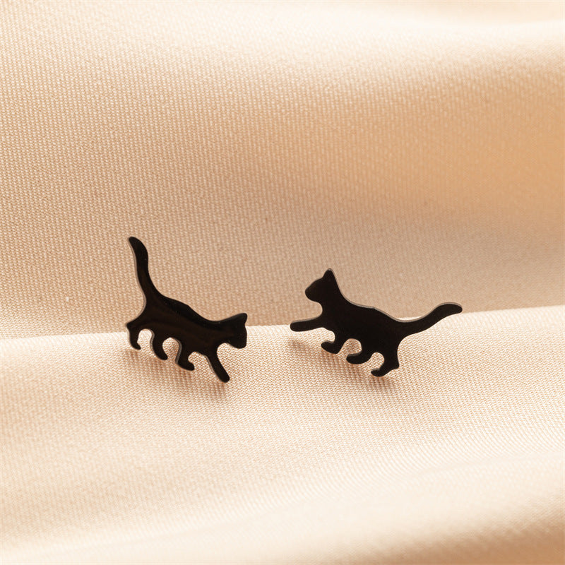 Fashion Small Ear Female Cute Stainless Steel Animal Pet Earrings