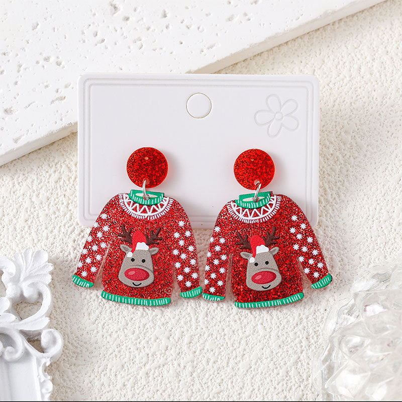 Christmas Cute Tree Snowflake Female Fashion Earrings
