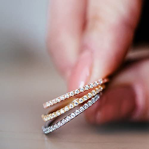 Fine Row Diamond Stackable Simulation Index Rings