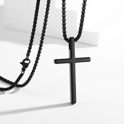 Men's Titanium Steel Cross Fashionable Stainless Sweater Necklaces