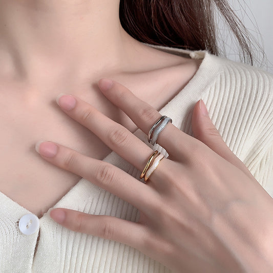 Cream White Enamel Female Design High-grade Rings