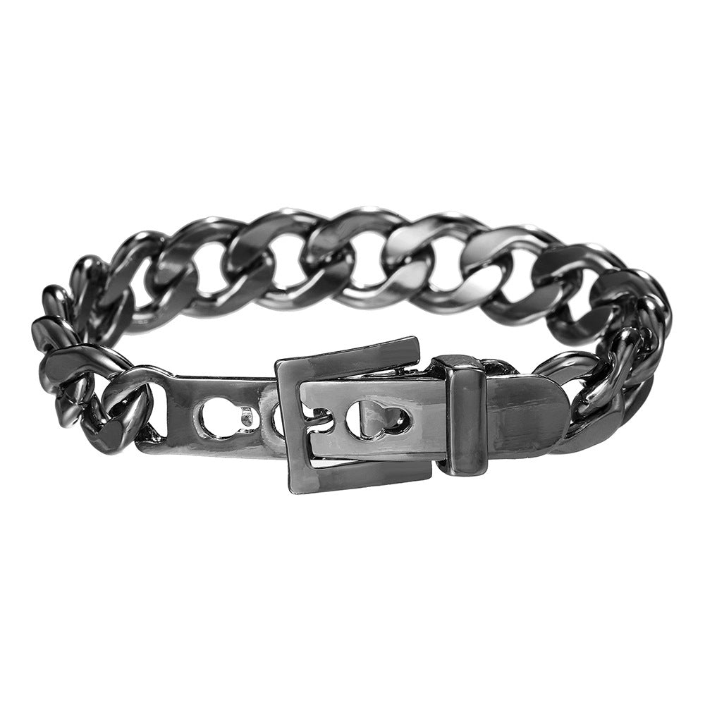 Women's & Men's Style Simple Buckle Hip Hop Cuban Bracelets