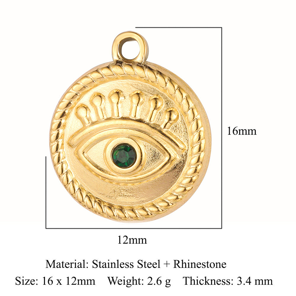 Eyes Bohemian Natural Stone Titanium Steel Pendants