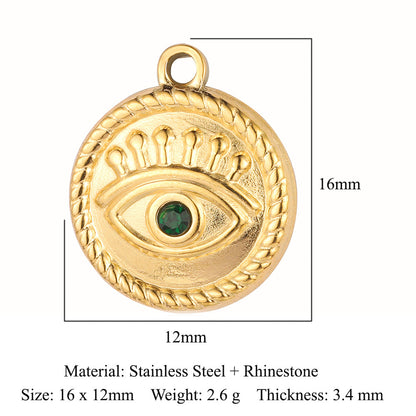 Eyes Bohemian Natural Stone Titanium Steel Pendants