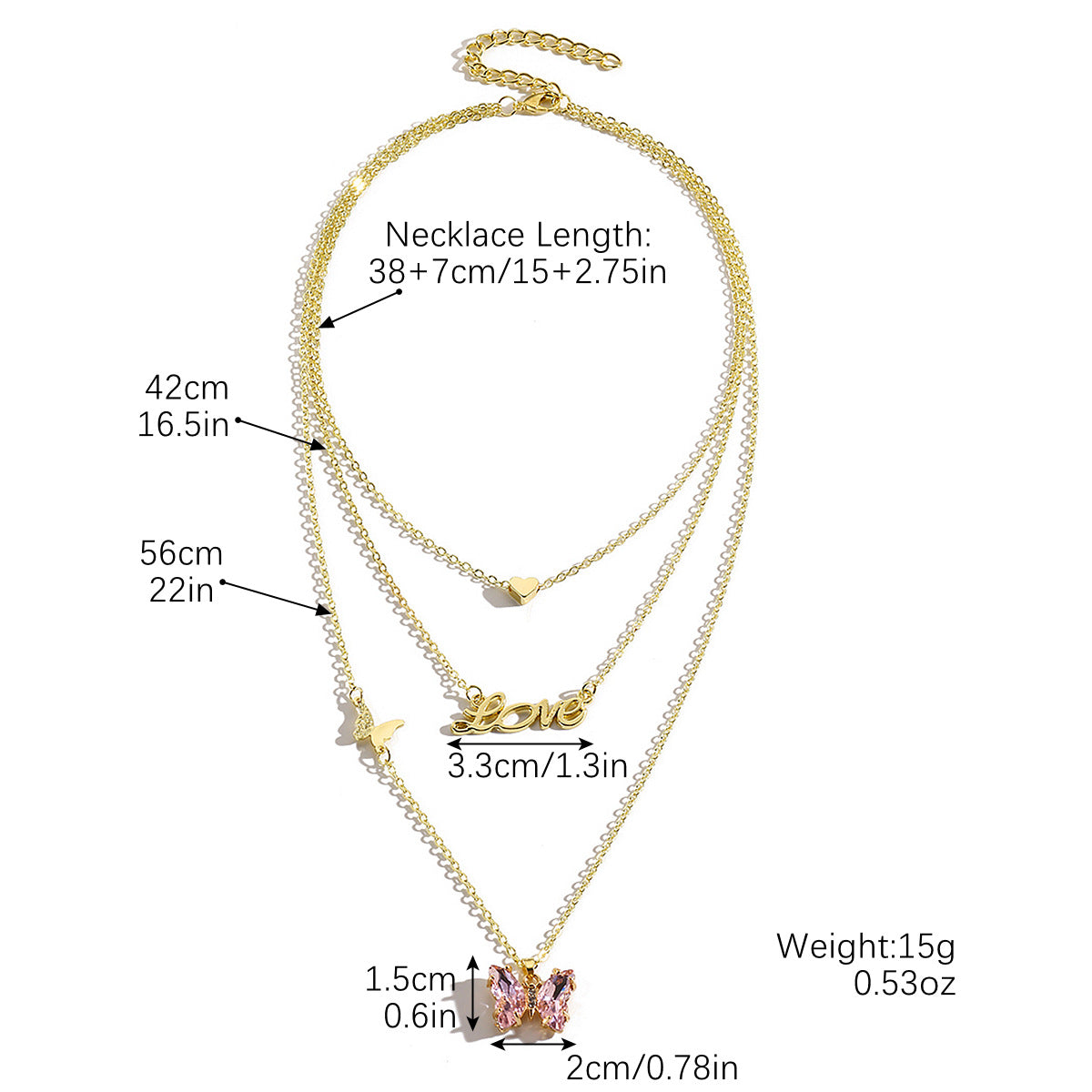 Women's Butterfly Light Luxury High-grade Blue Crystal Necklaces