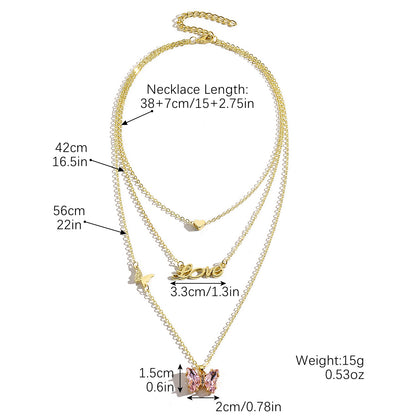 Women's Butterfly Light Luxury High-grade Blue Crystal Necklaces