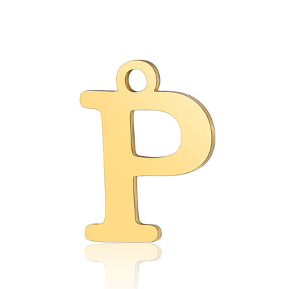 Titanium Steel Letter Gold Capital English Pendants