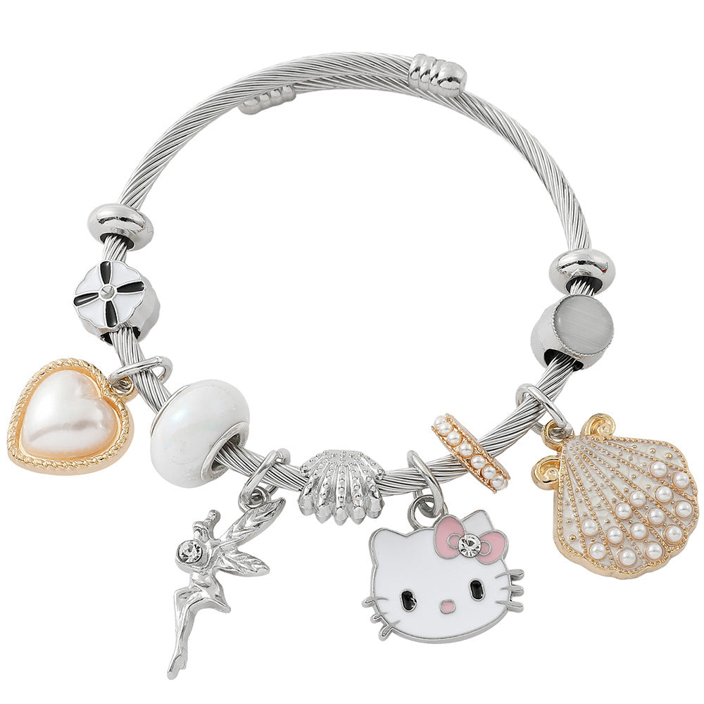 Anime Hello Kitty Clow Beaded Ornament Bracelets