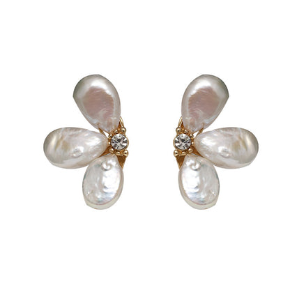 Pearl Natural Baroque Petal Ear Accessory Ornament Earrings