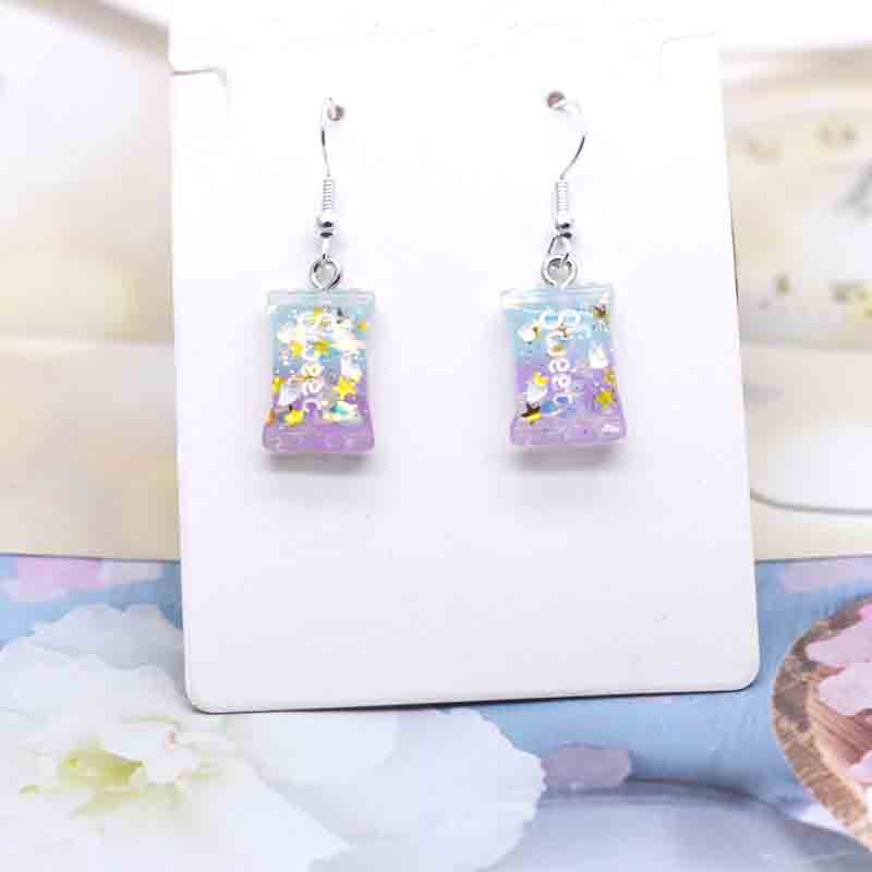 Ice Cream Candy Drink Resin Homemade Earrings