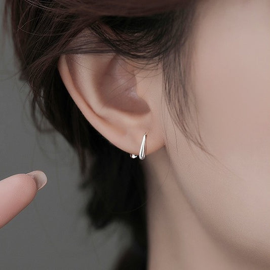 Water Drop Ear Bone Fashion Trendy Pure Ball Screw Earrings