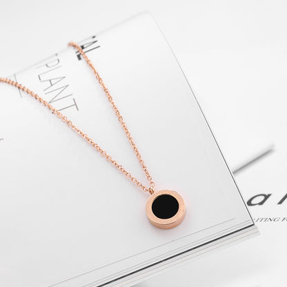 Women's Rose Gold Titanium Steel High-grade French Fashion Simple Necklaces