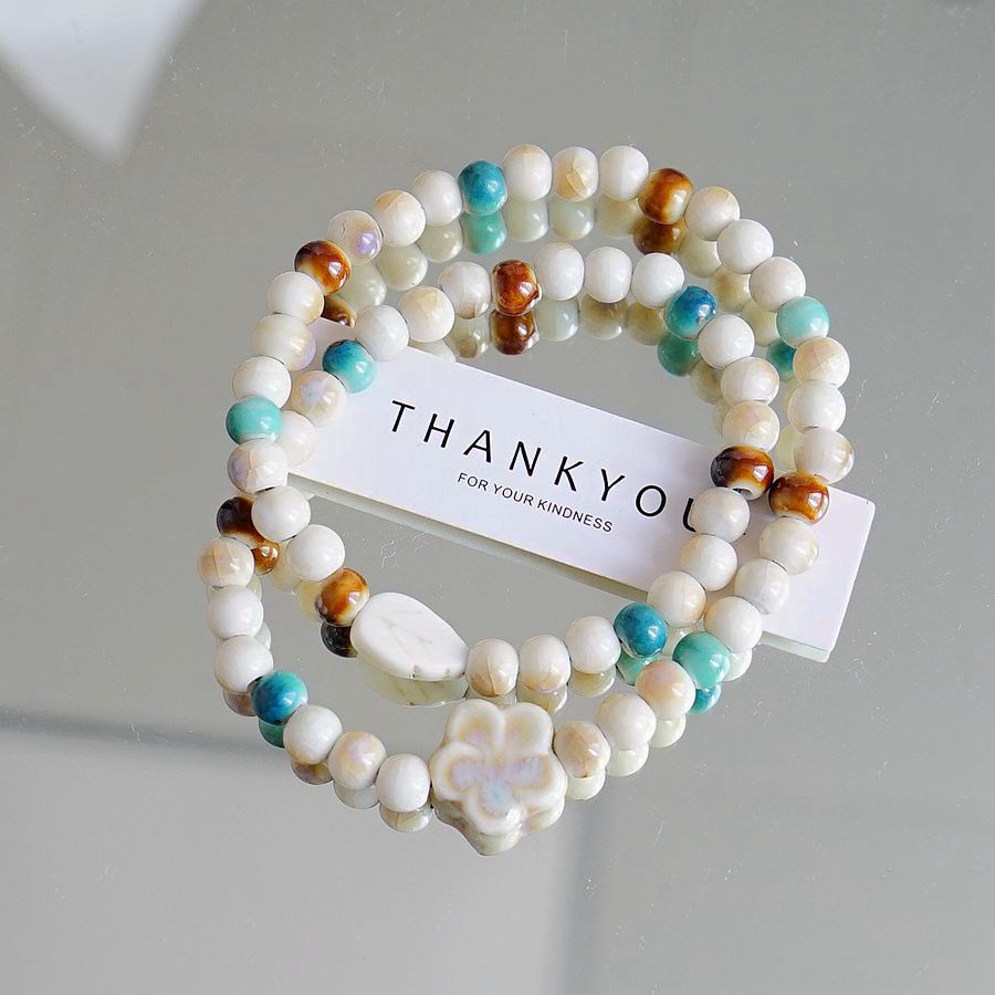 Artistic Idyllic Sweet Gradient Color Beaded Bracelets